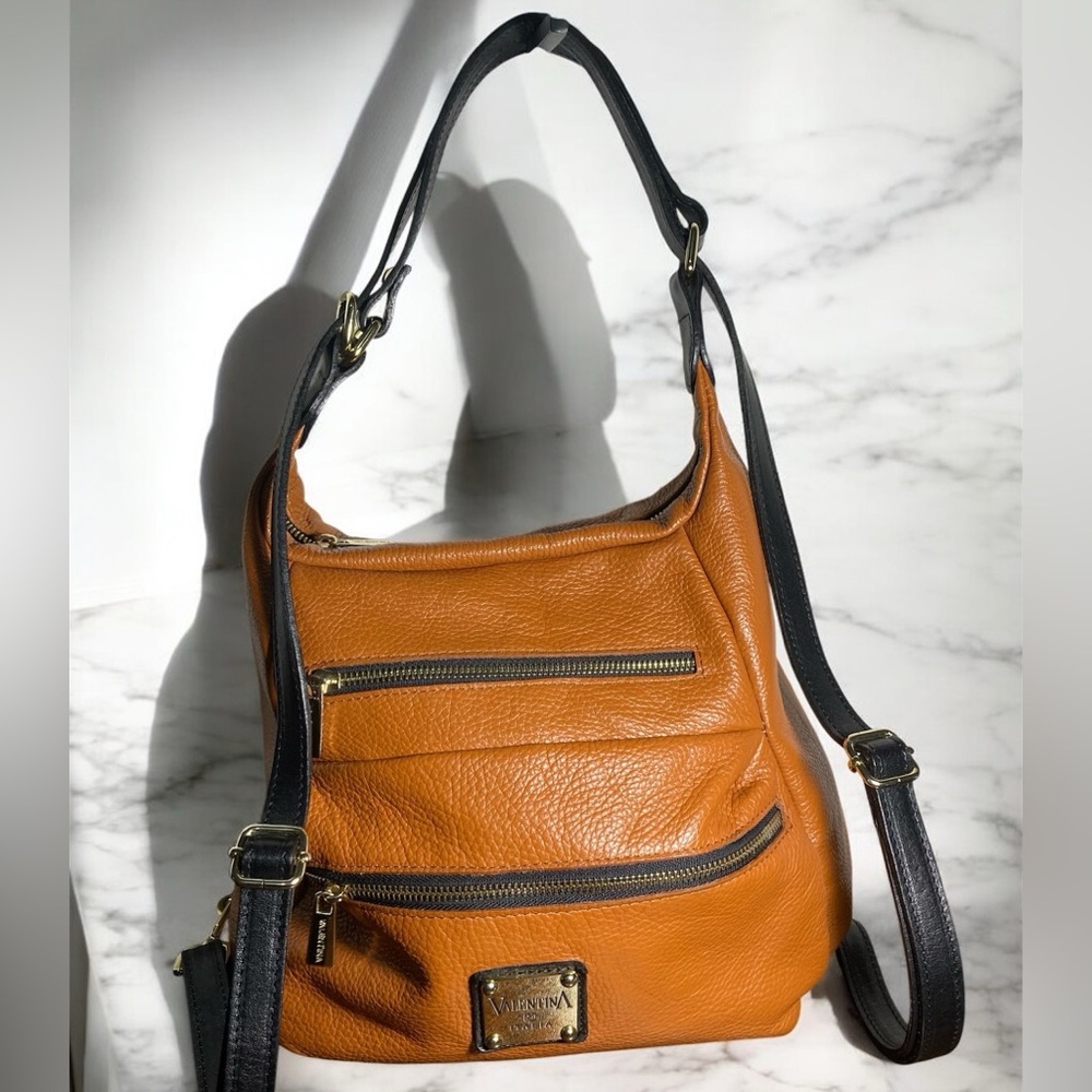 Valentina Italia peeble Leather backpack,  Shoulder Bag